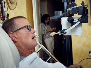 Henry Feeding Himself. Stretch RE1, caregiver, disability, research, robot, robotics.